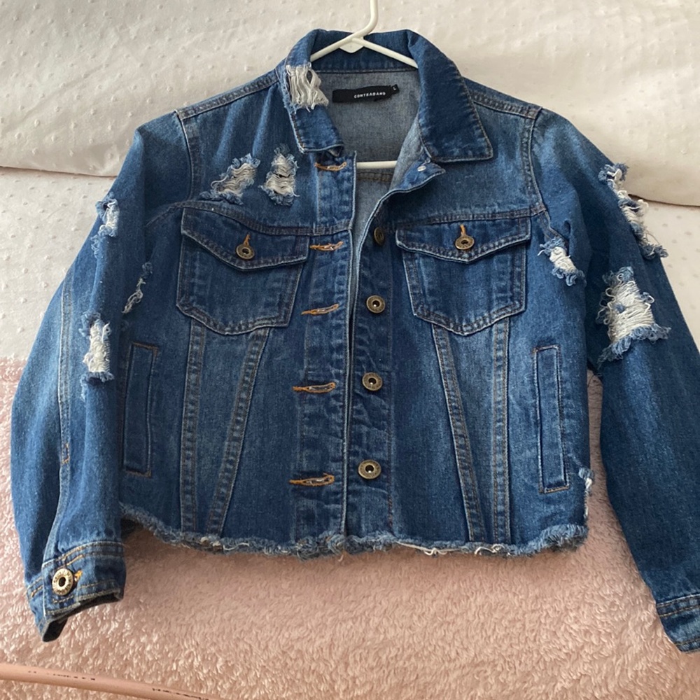 Kids distressed jean jacket